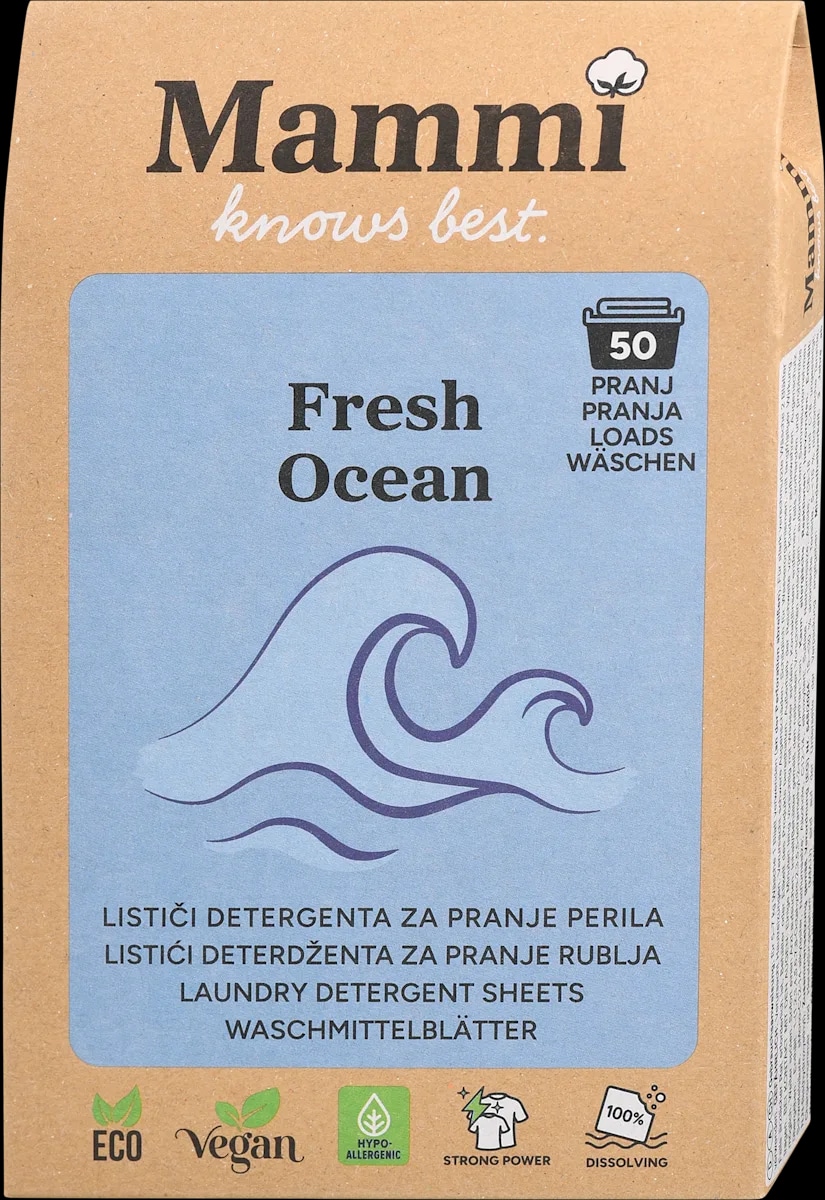 Mammi Fresh Ocean detergent v lističih za pranje perila za 50 pranj - Akcija v trgovini Dm