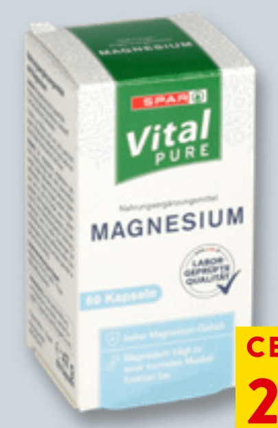 Prehransko dopolnilo z magnezijem 60 kapsul Vital - Akcija v trgovini Spar