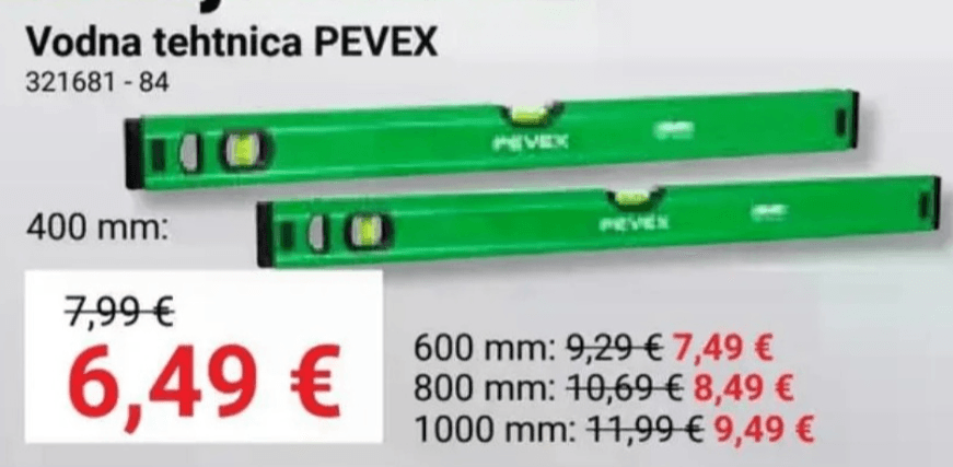 Vodna tehtnica PEVEX - Akcija v trgovini Pevex