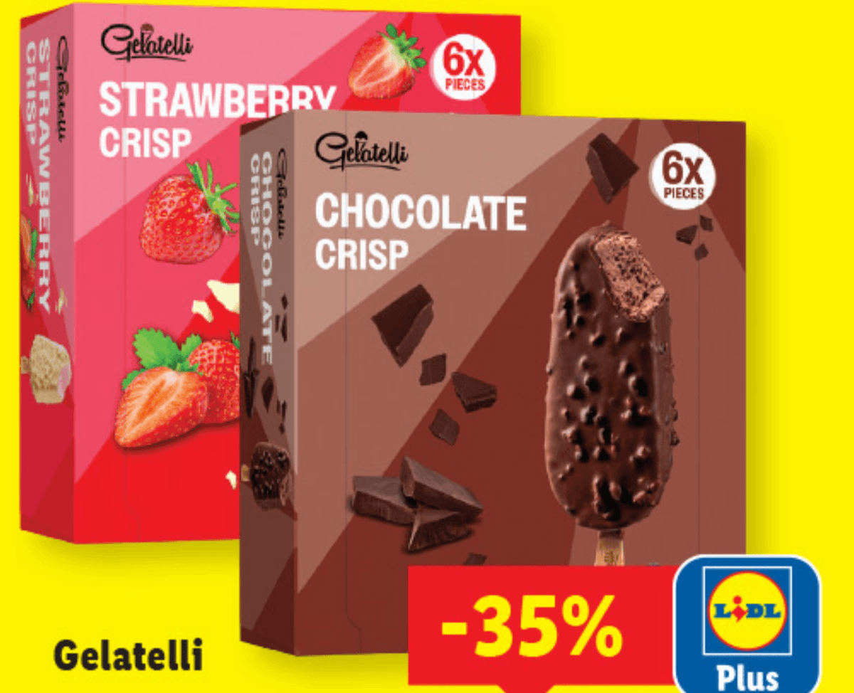 Gelatelli Sladoled na palčki 6 x 120 ml - Akcija v trgovini Lidl