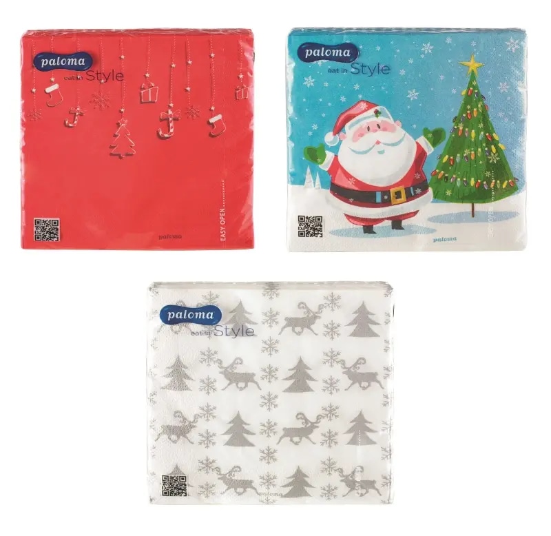 PALOMA SERVIETE Z BOŽIČNIM MOTIVOM 33 x 33 cm, 20 kosov - Akcija v trgovini Hofer