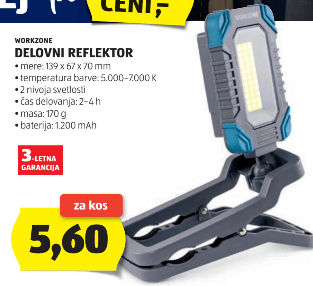 Workzone delovni reflektor Akcija v trgovini Hofer