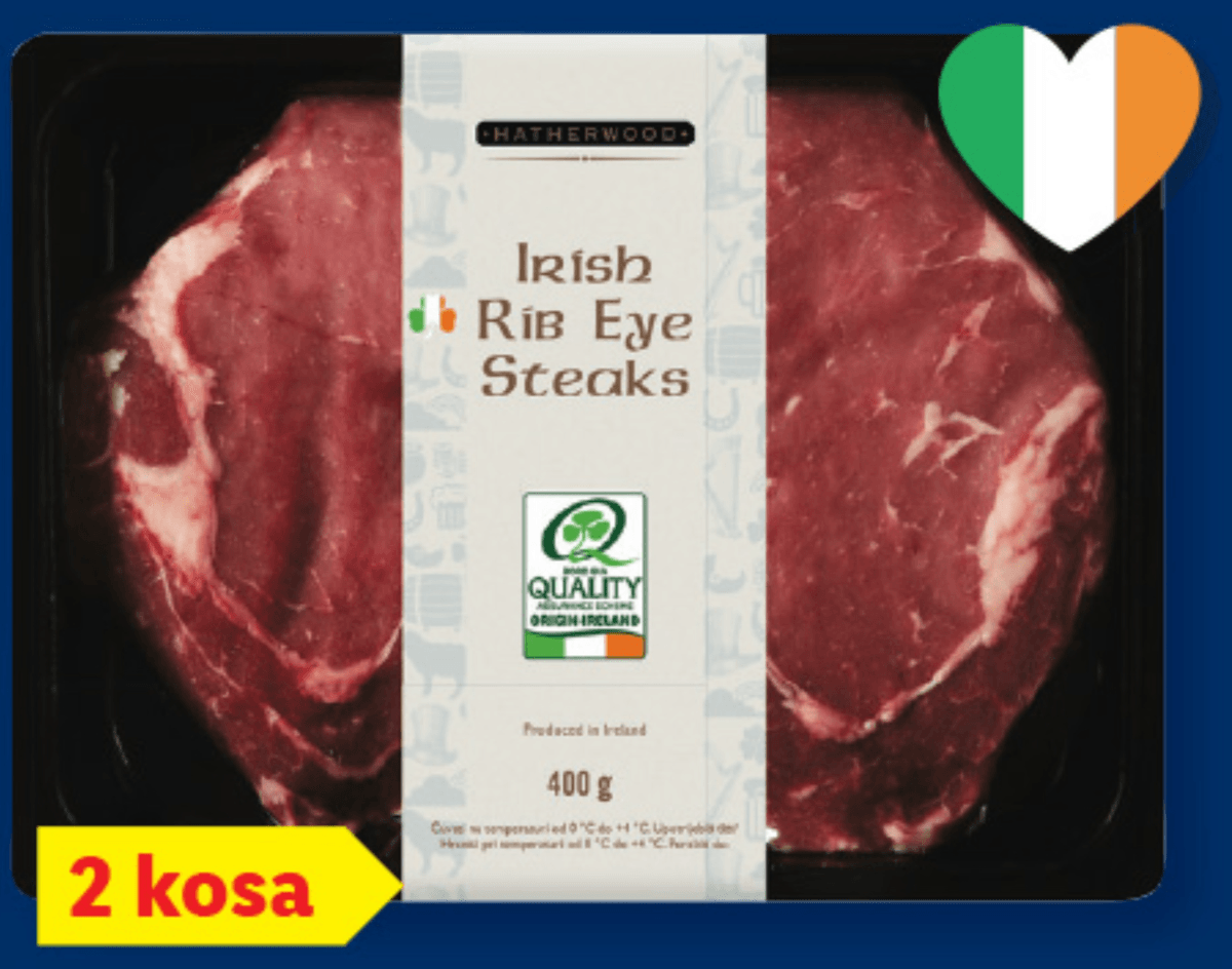 HATHERWOOD Sveži irski goveji „Rib Eye“ steak 400 g - Akcija v trgovini Lidl