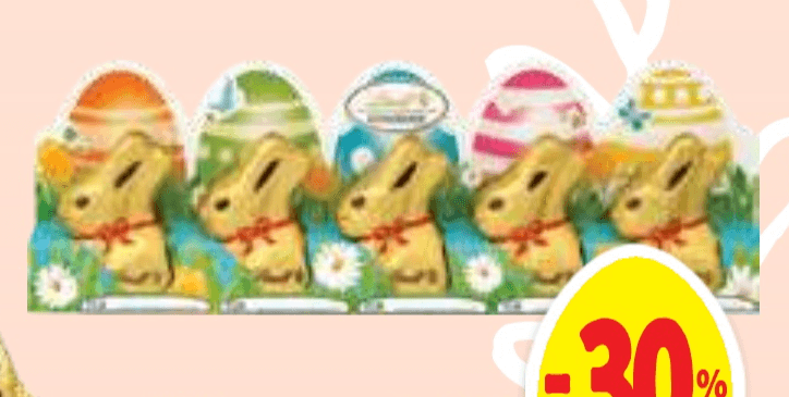 Mini čokoladni zajčki Lindt 5x 10 g - Akcija v trgovini E.Leclerc
