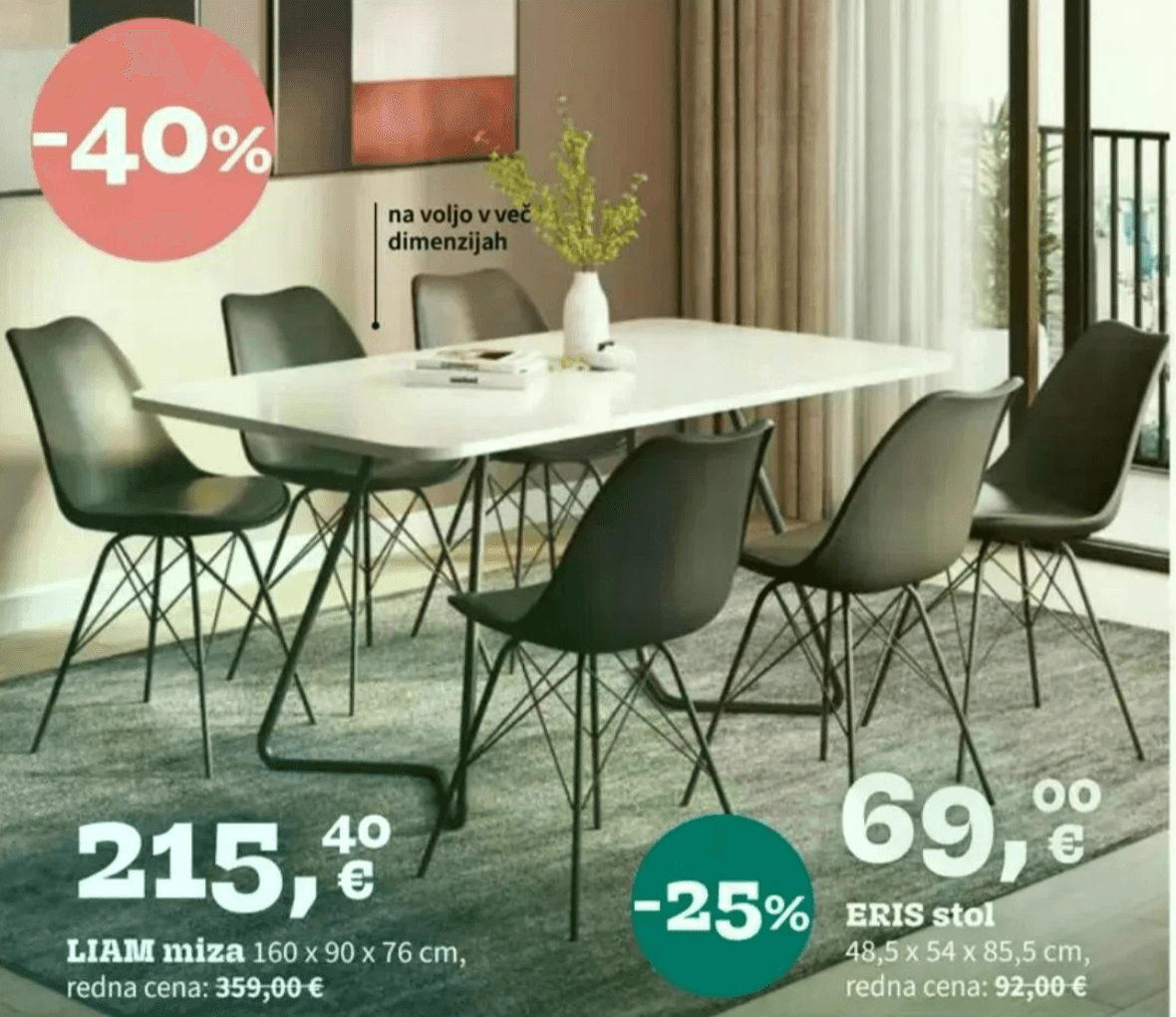 LIAM miza - Akcija v trgovini Prima