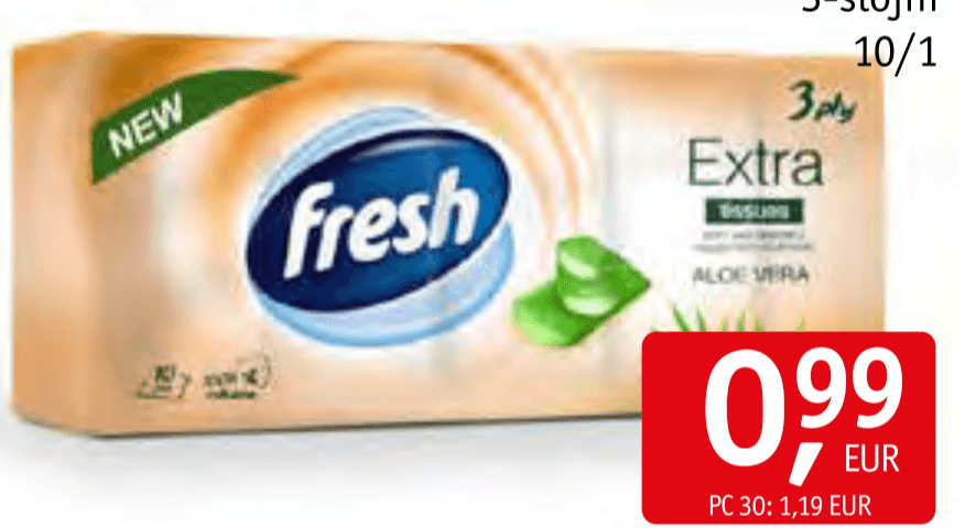 Fresh Papirnati robčki 10/1 - Akcija v trgovini Jager