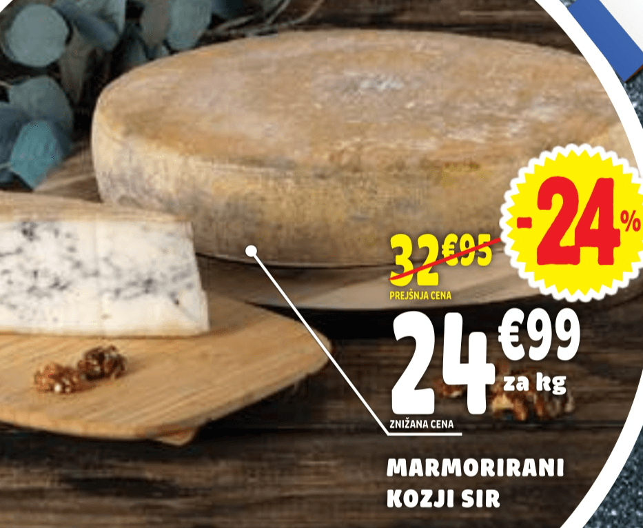 Marmorirani kozji sir - Akcija v trgovini E.Leclerc