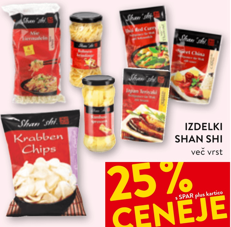 Izdelki Shan Shi - Akcija v trgovini Spar