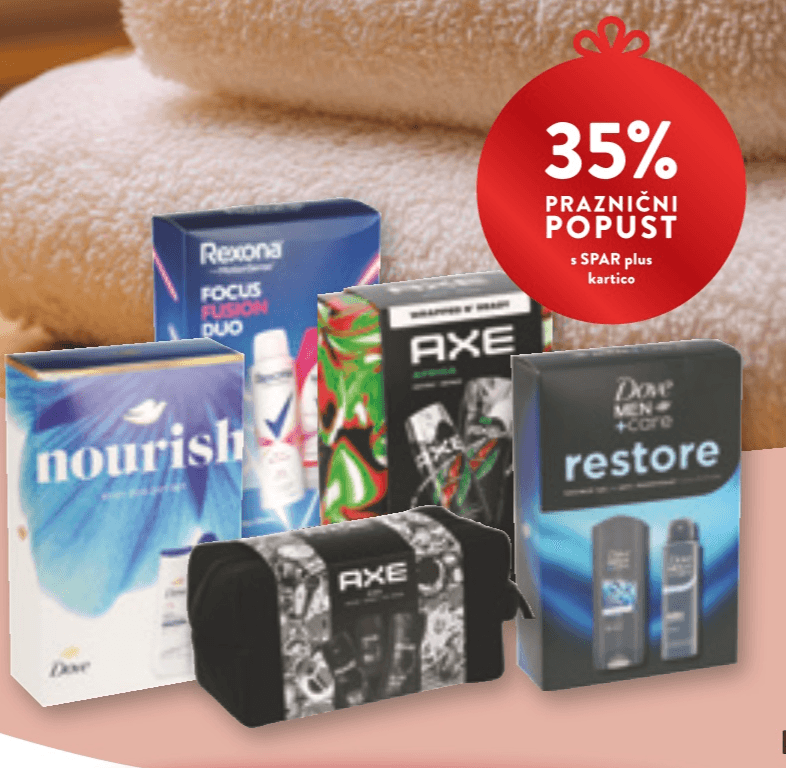 Axe, Dove in Rexona darilni seti Axe, Dove, Rexona - Akcija v trgovini Spar