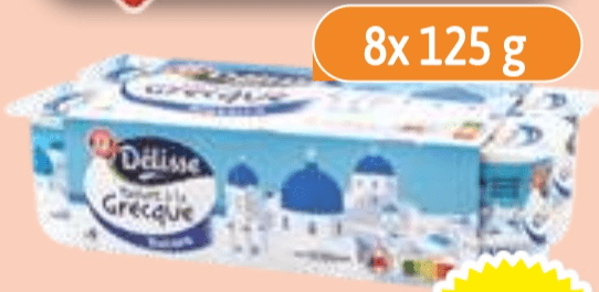 Navadni jogurt po grško 8x 125 g Delisse Grecque - Akcija v trgovini E.Leclerc