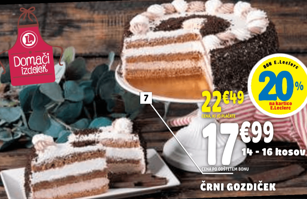 Karamelna torta 14-16 kosov - Akcija v trgovini E.Leclerc