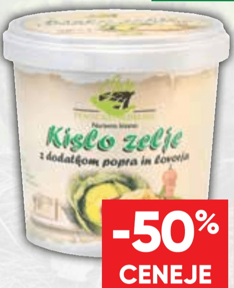 Kislo zelje 1 kg Tuš klub - Akcija v trgovini Tuš