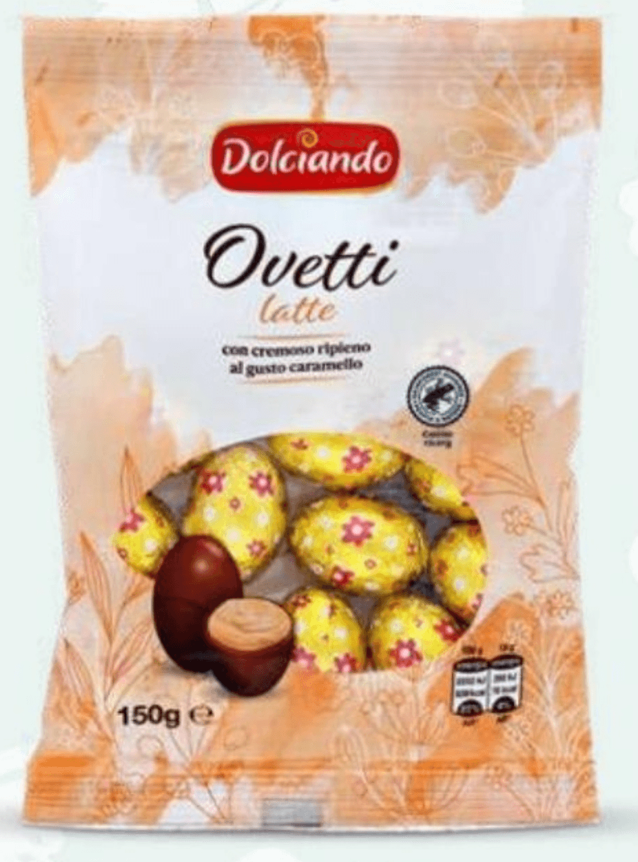Dolciando Ovetti čokoladna jajčka, lešniki in žita 150 g - Akcija v trgovini Eurospin