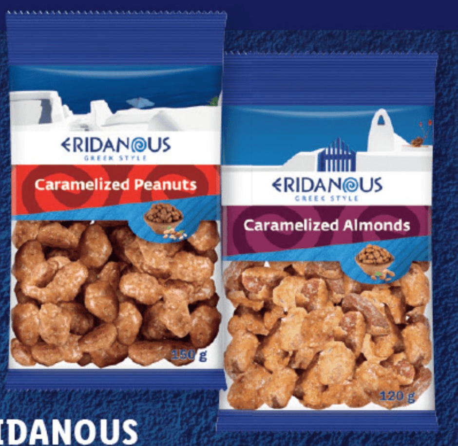 ERIDANOUS Karamelizirani oreščki 120/150 g - Akcija v trgovini Lidl