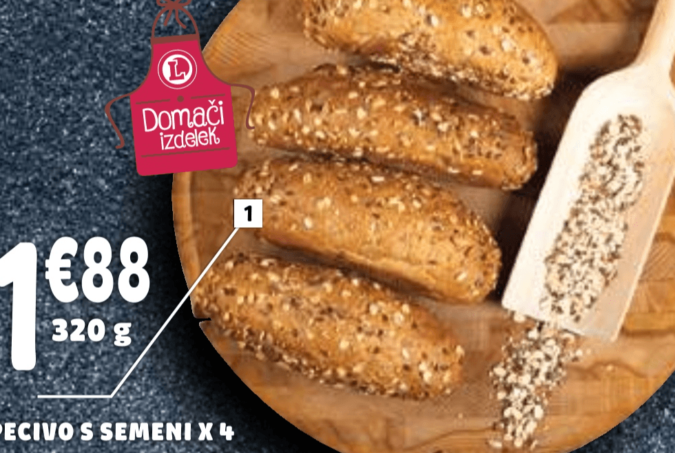Pecivo s semeni 4 kos - Akcija v trgovini E.Leclerc