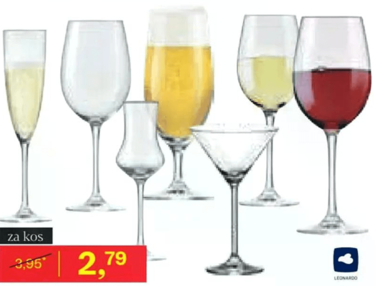 LEONARDO Serija kozarcev za kos - Akcija v trgovini Rutar