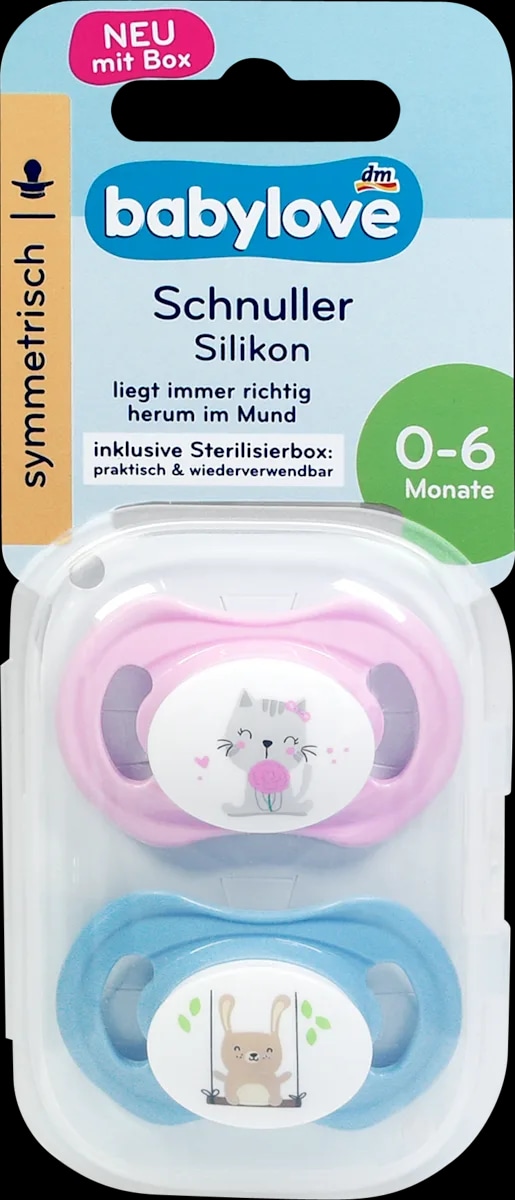 babylove silikonska simetrična tolažilna duda 2 kosa - Akcija v trgovini Dm