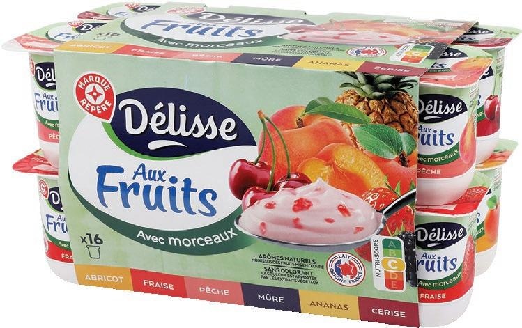 Jogurt z majhnimi koščki sadja 16x 125 g Délisse - Akcija v trgovini E.Leclerc