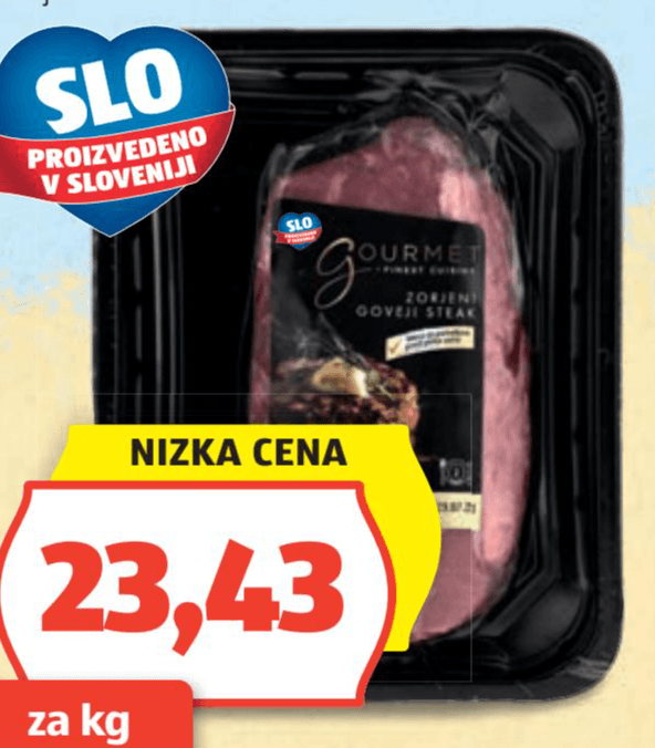 Gourmet Finest Cuisine zorjeni goveji steak Akcija v trgovini Hofer