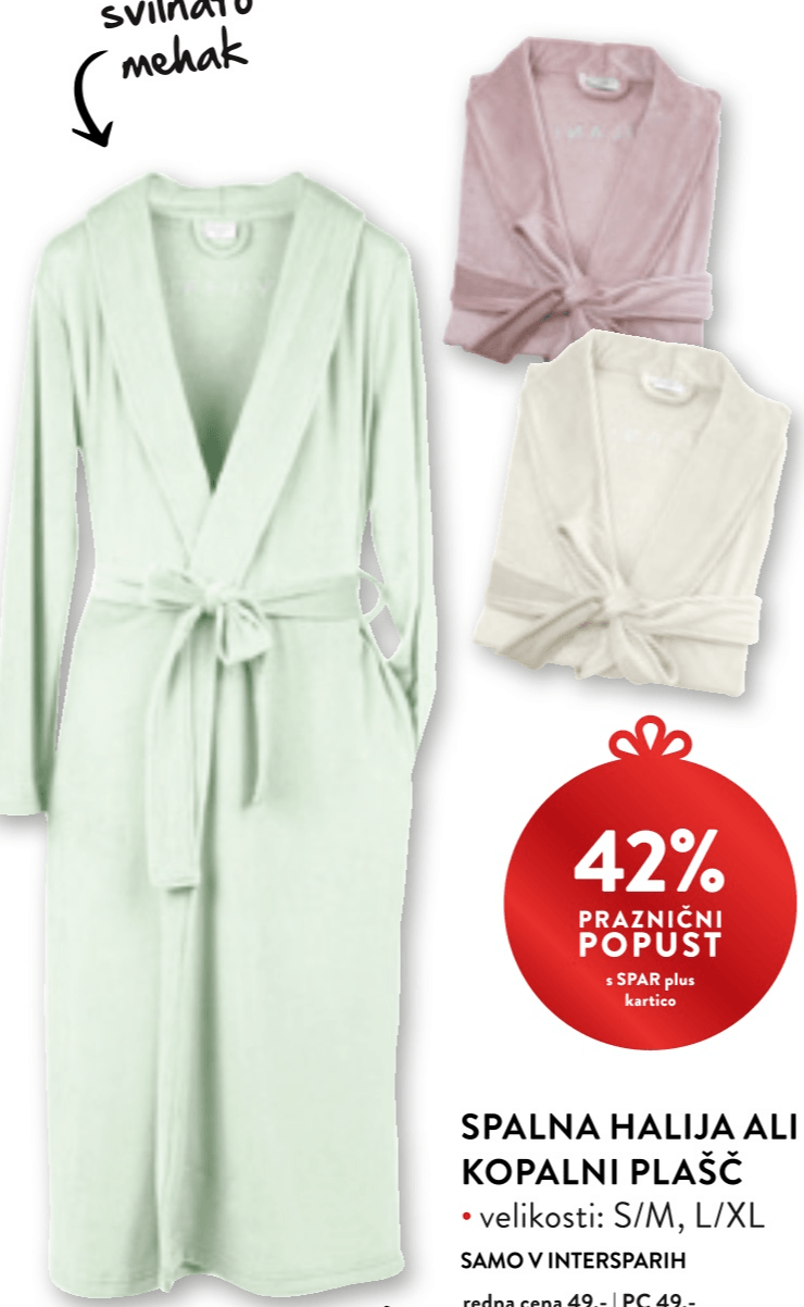 Spalna halija ali Kopalni plašč - Akcija v trgovini Spar