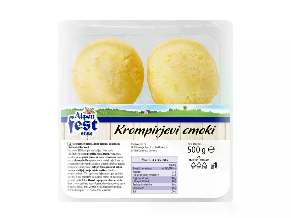 Alpenfest krompirjevi cmoki 500 g Akcija v trgovini Lidl
