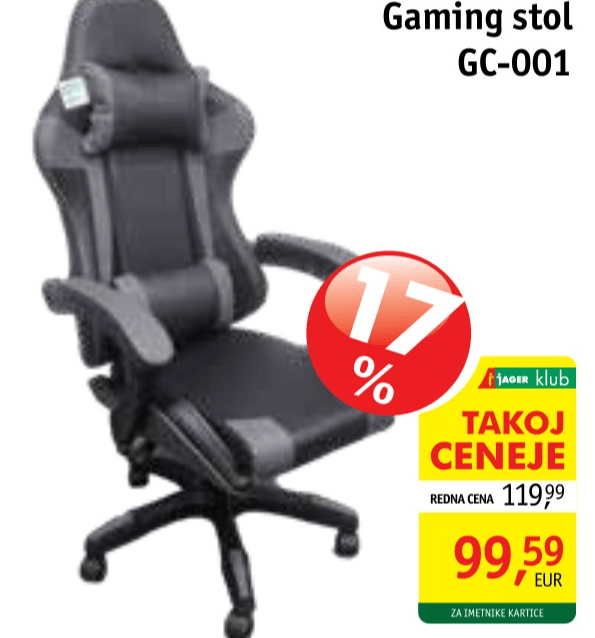 Gaming stol GC-001 - Akcija v trgovini Jager