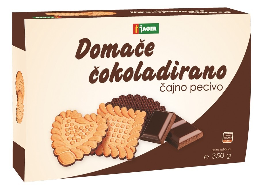 Domače Čajno Pecivo Čokoladirano 350 g Jager - Akcija v trgovini Jager
