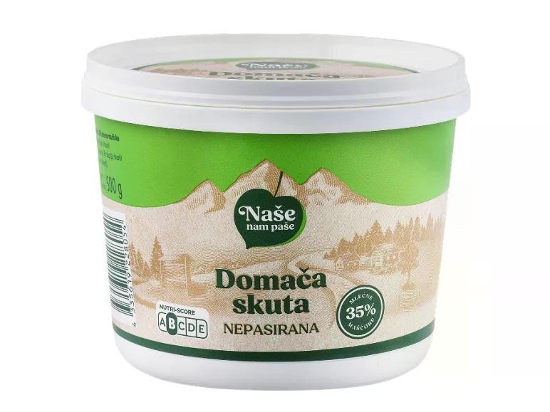 Naše nam paše domača skuta 500 g Akcija v trgovini Lidl
