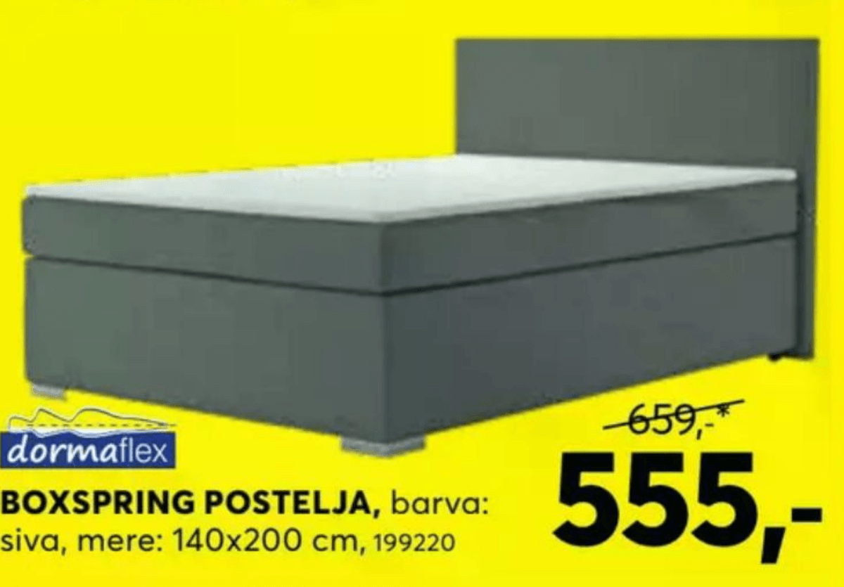 Boxspring postelja - Akcija v trgovini Dipo
