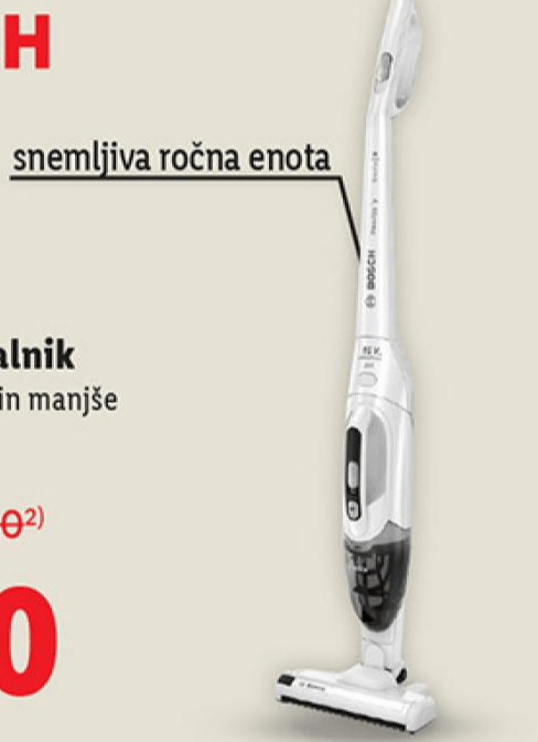 Bosch akumulatorski sesalnik Akcija u trgovini Lidl