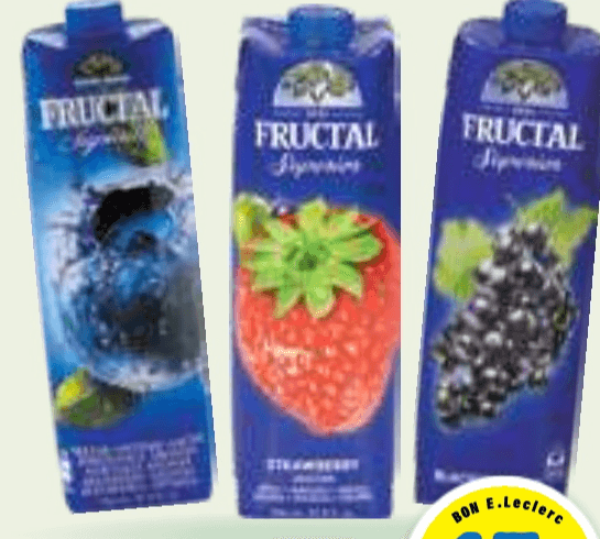 Fructal Sadni nektar borovnica, črni ribez ali jagoda 1 l - Akcija v trgovini E.Leclerc