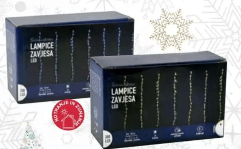 LED božične lučke ZAVJESA 200 L, zavesa, 2 x 1 m - Akcija v trgovini Pevex