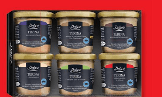 Deluxe izbor terin z dodatki 6 x 90 g Akcija v trgovini Lidl