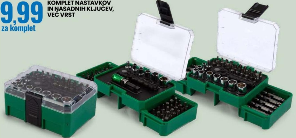 Komplet nastavkov in nasadnih ključev Professional - Akcija v trgovini Eurospin