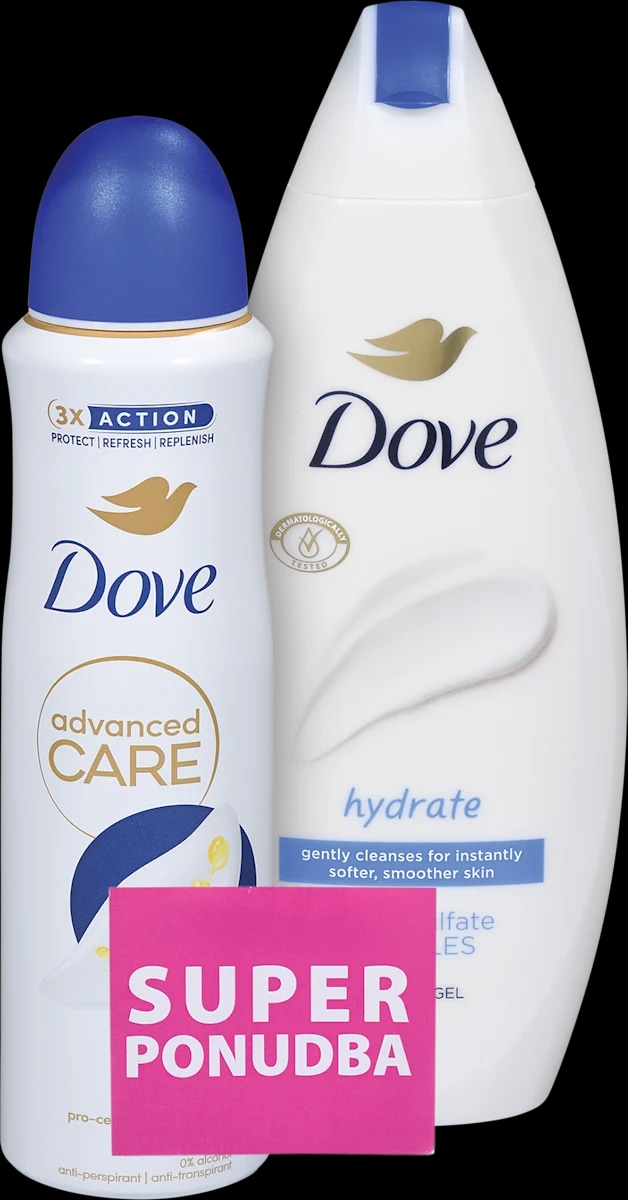 Dove gel za prhanje in dezodorant Akcija v trgovini Tuš