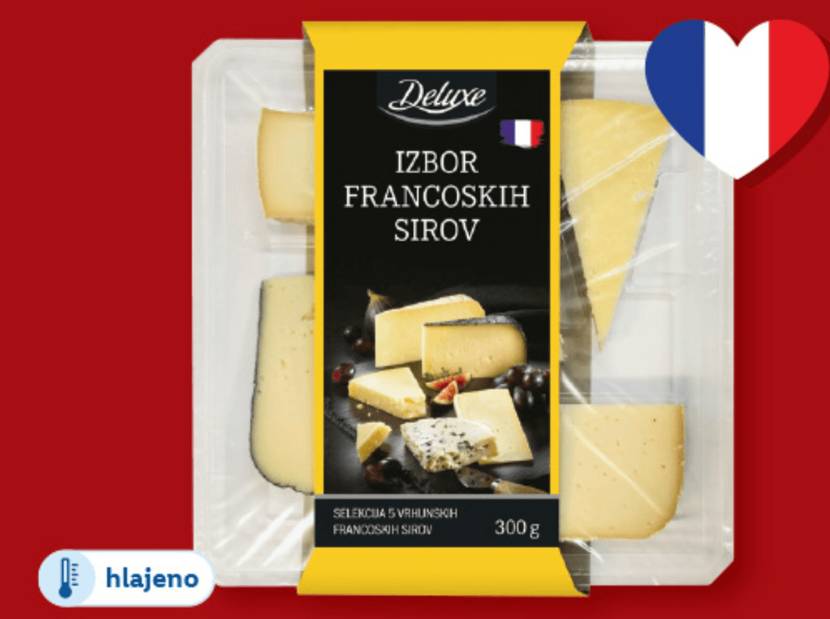 DELUXE Izbor francoskih sirov 300 g - Akcija v trgovini Lidl