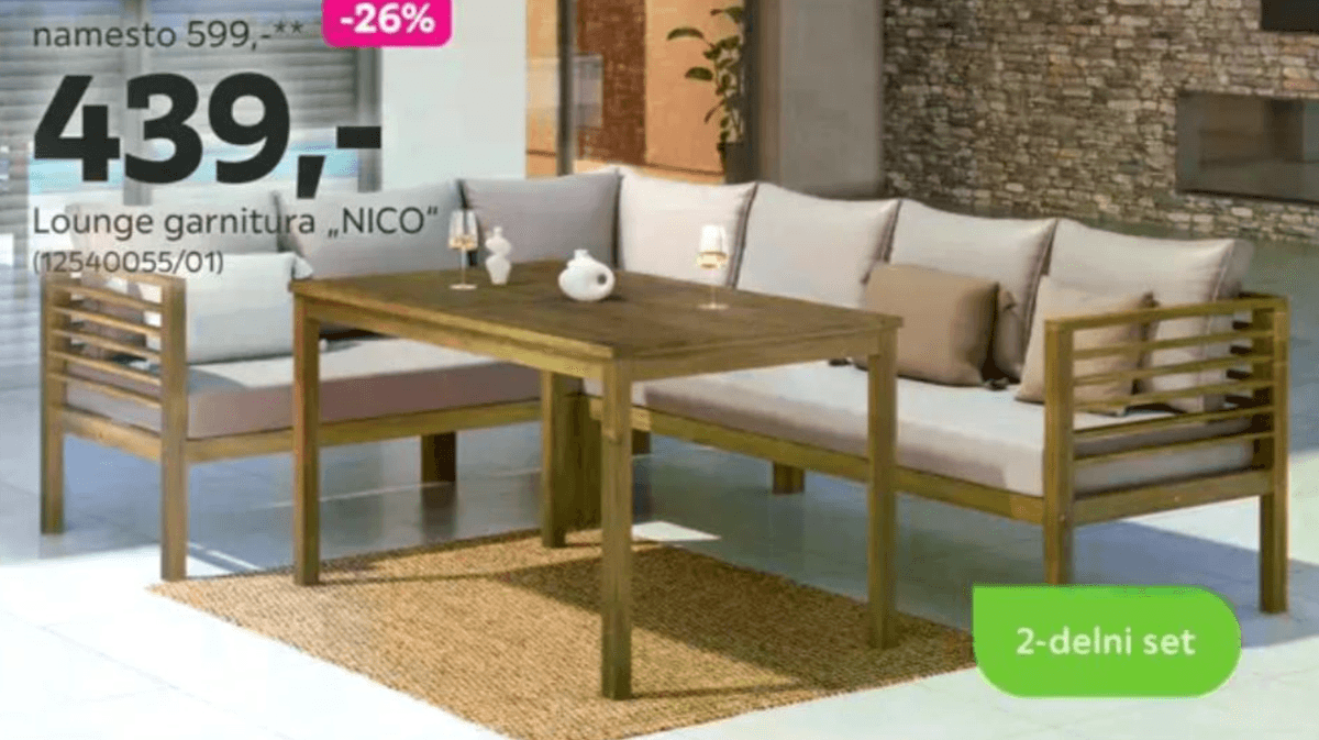 Lounge garnitura „NICO" 2-delni set - Akcija v trgovini Mömax