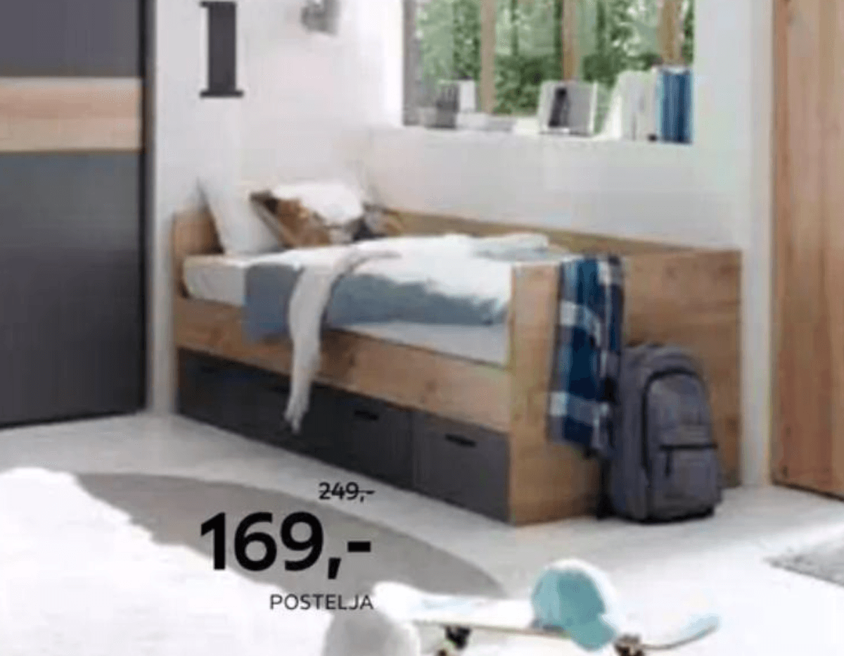 Postelja HOM'IN - Akcija v trgovini Lesnina