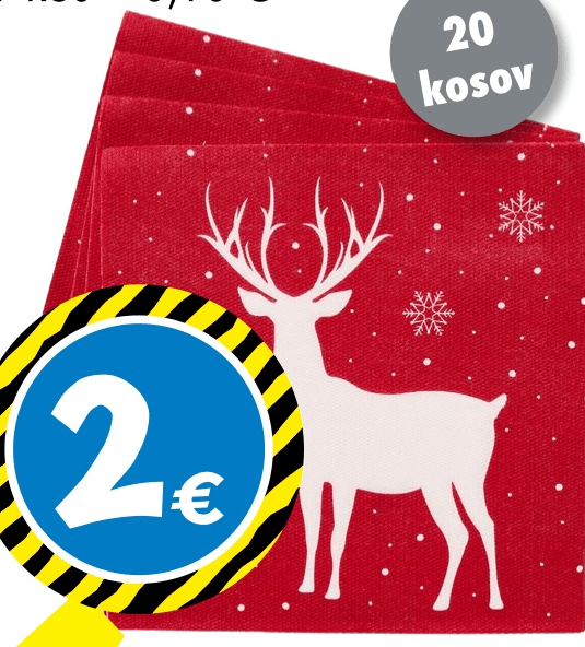 Serviete jelen 20 kosov - Akcija v trgovini Tedi