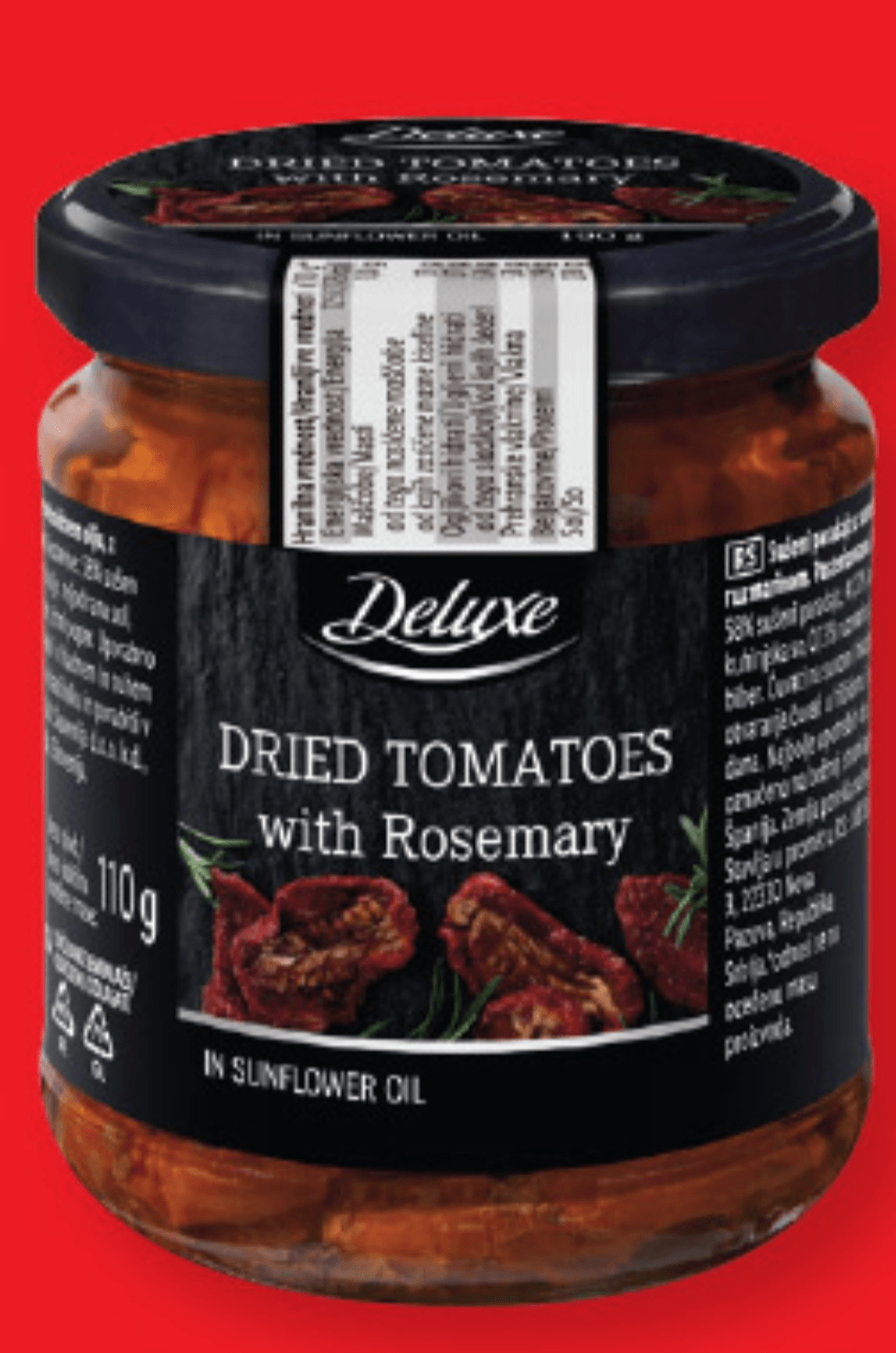 Deluxe Sušeni paradižniki z rožmarinom 110 g - Akcija v trgovini Lidl