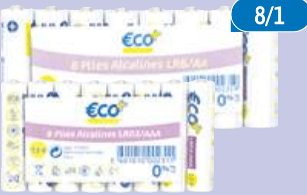 Baterijski vložki 8/1 Eco - Akcija v trgovini E.Leclerc