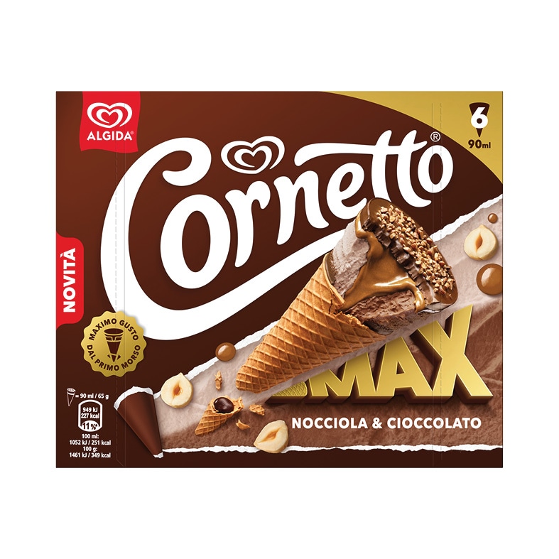 Sladoled Algida Cornetto Max 4 x 90 ml - Akcija v trgovini Tuš