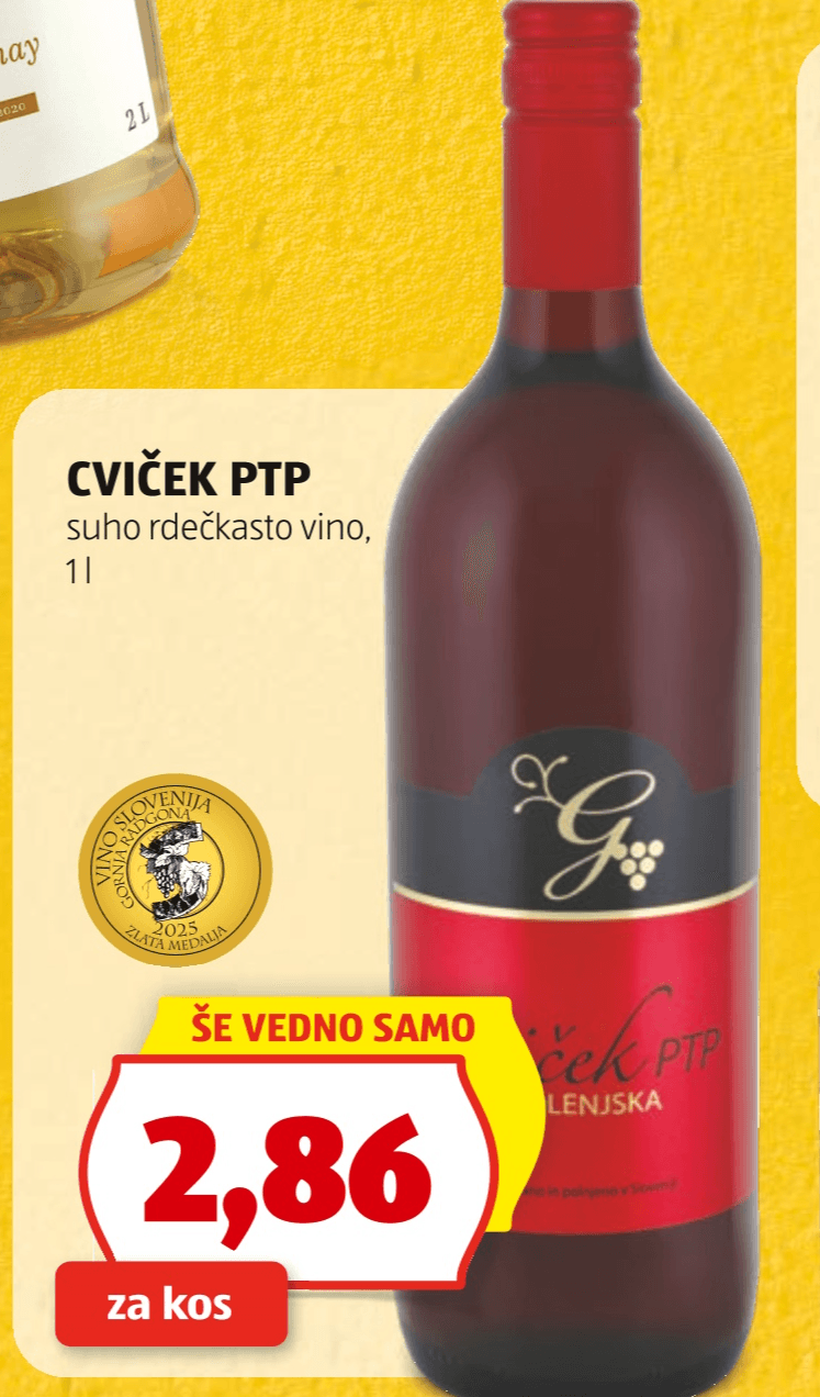 Cviček PTP 1 l - Akcija v trgovini Hofer