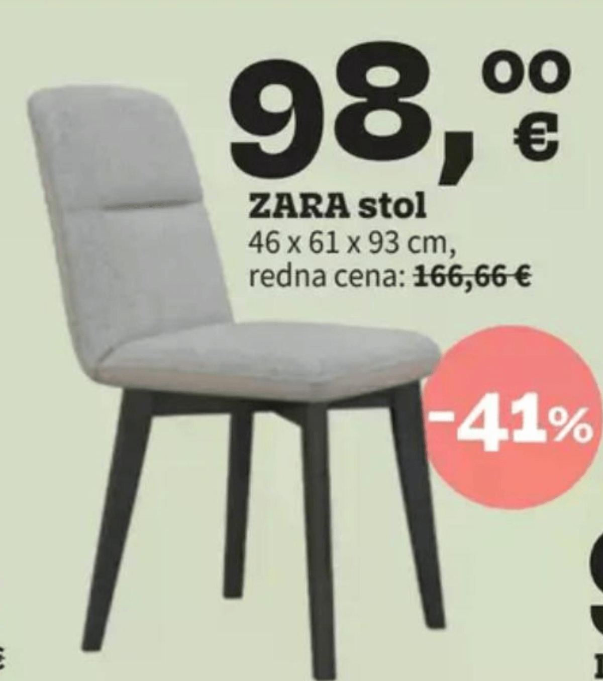 Zara stol 46 x 61 x 93 cm Akcija v trgovini Prima