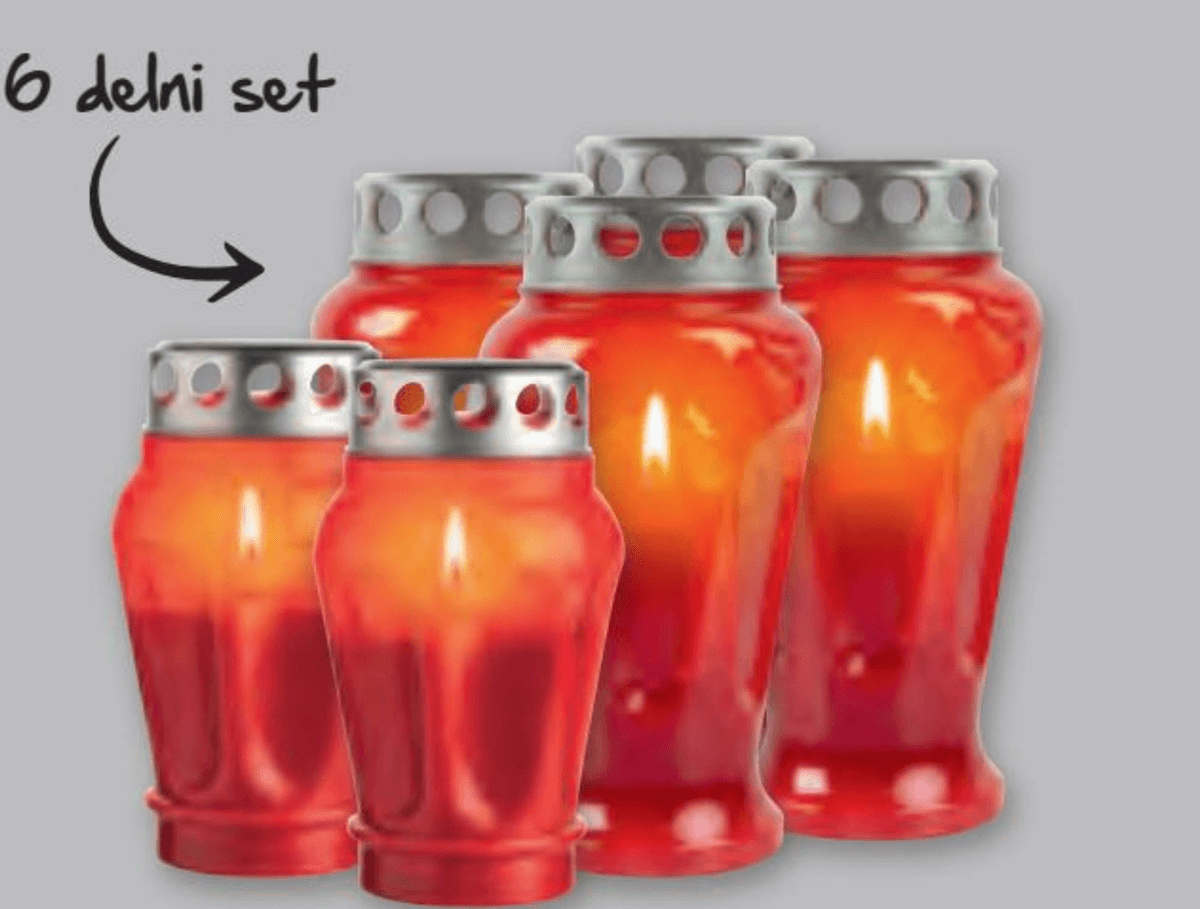 Set nagrobna sveča 6+2 Akcija v trgovini Tuš