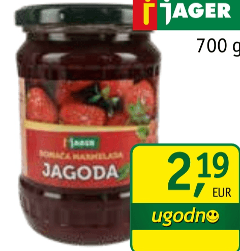 Jagodni namaz Jager 700 g - Akcija v trgovini Jager