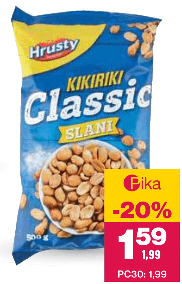 Arašidi Hrusty Classic 500 g - Akcija v trgovini Mercator