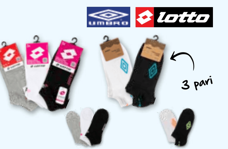 Nizke nogavice ali stopalke Umbro Lotto 3 pari - Akcija u trgovini Spar