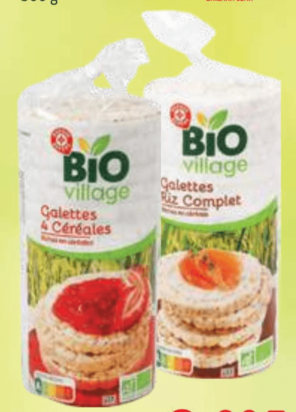 Vaflji iz ekspandiranih žitaric Bio Village 130 g - Akcija v trgovini E.Leclerc