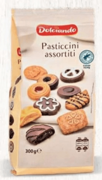 Mešani keksi 300 g Dolciando - Akcija v trgovini Eurospin